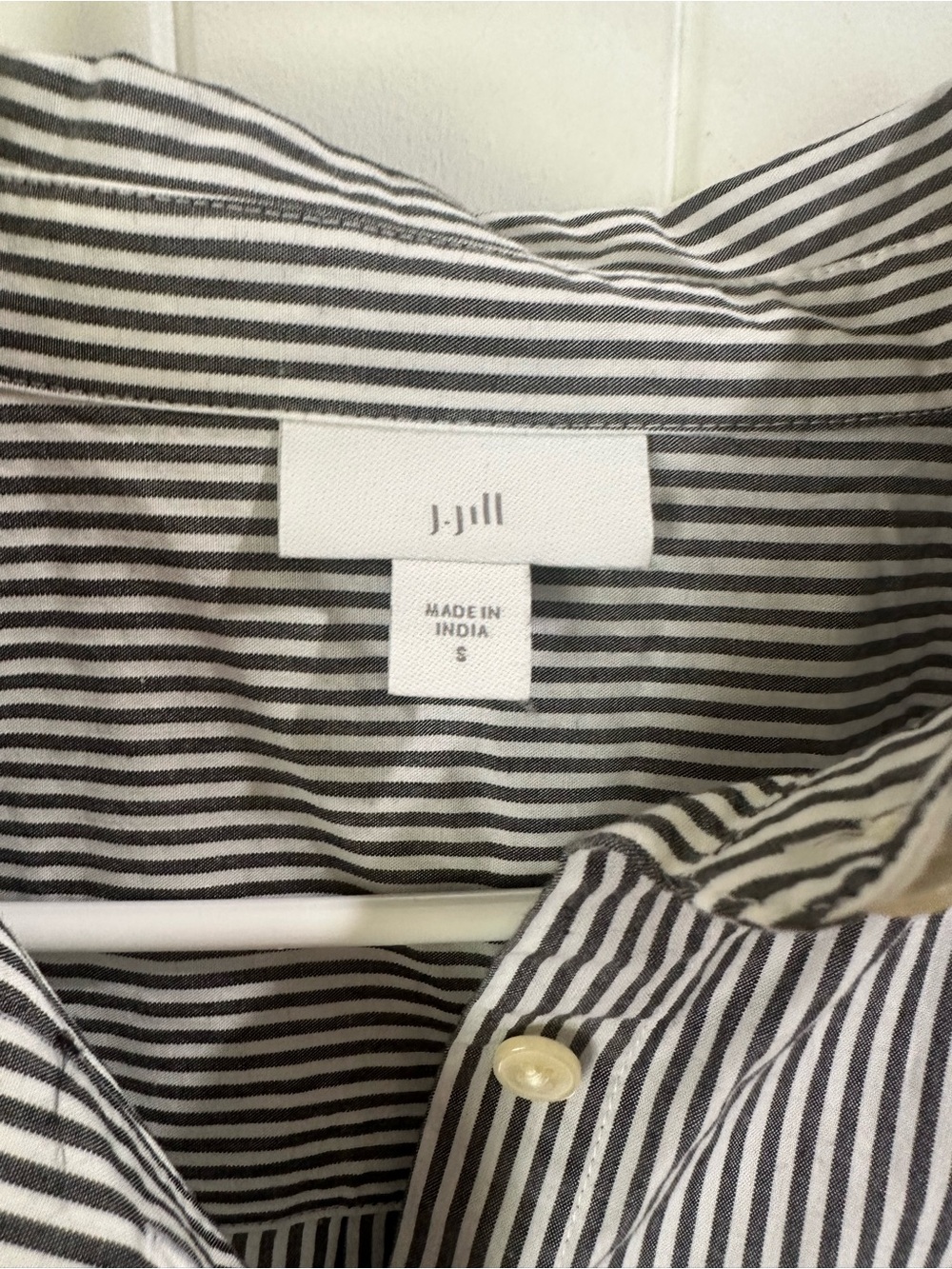 J. Jill Black & White Pinstripe Button-Down Shirt - Picture 5 of 5